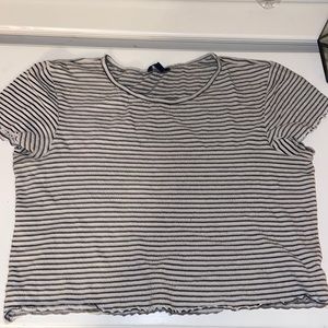 black and white stripped ribbed top